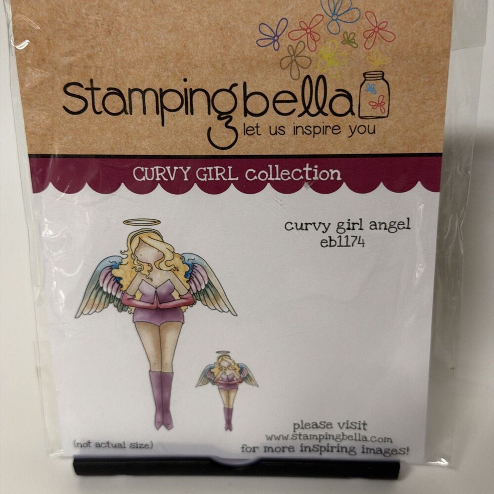 CURVY GIRL ANGEL StampingBella Cling Mount Rubber Stamp Craft Princess